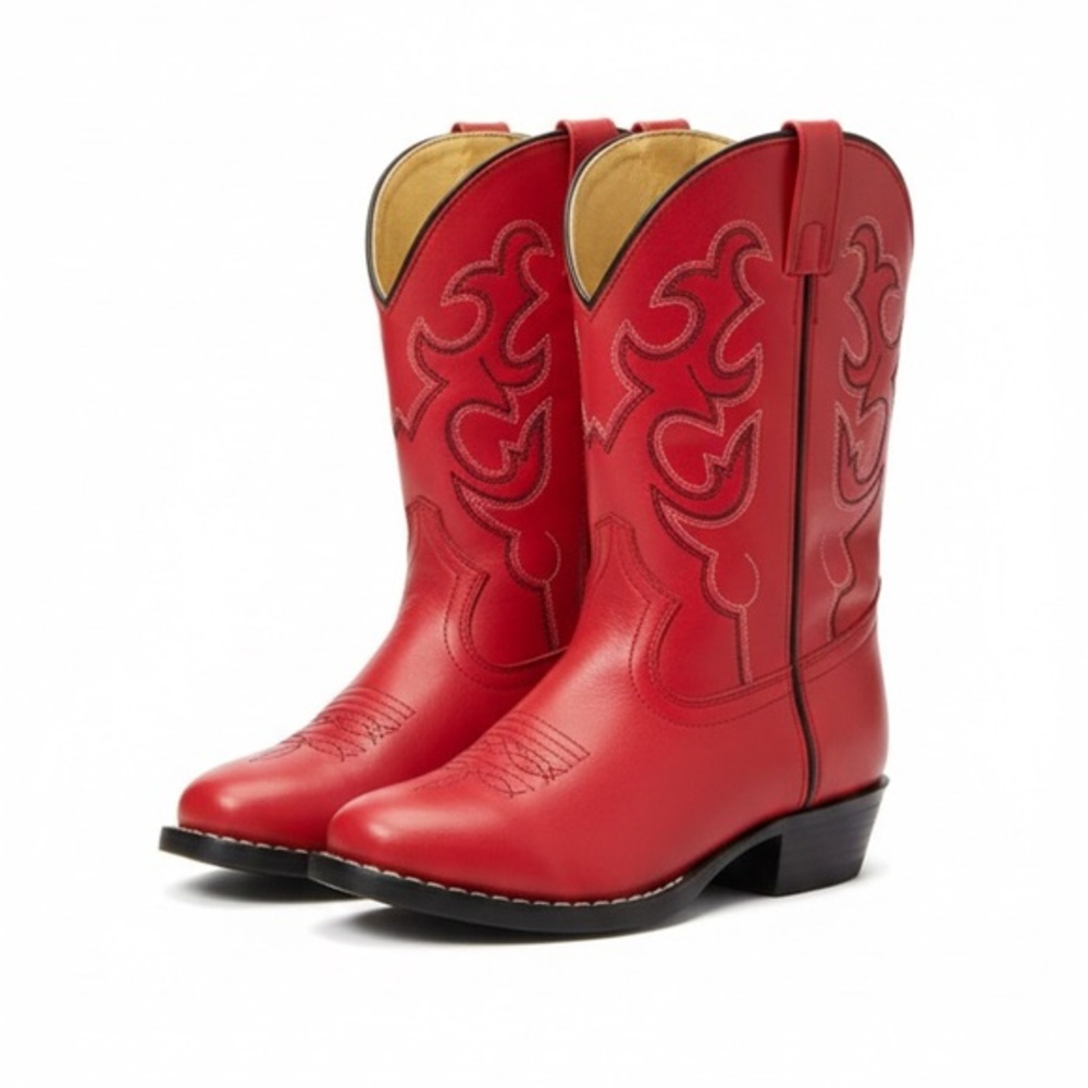 Smokey Red Kids Cowboy Boots Size 2